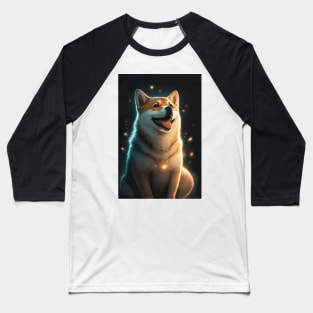 Happy Shiba Inu Dog Baseball T-Shirt